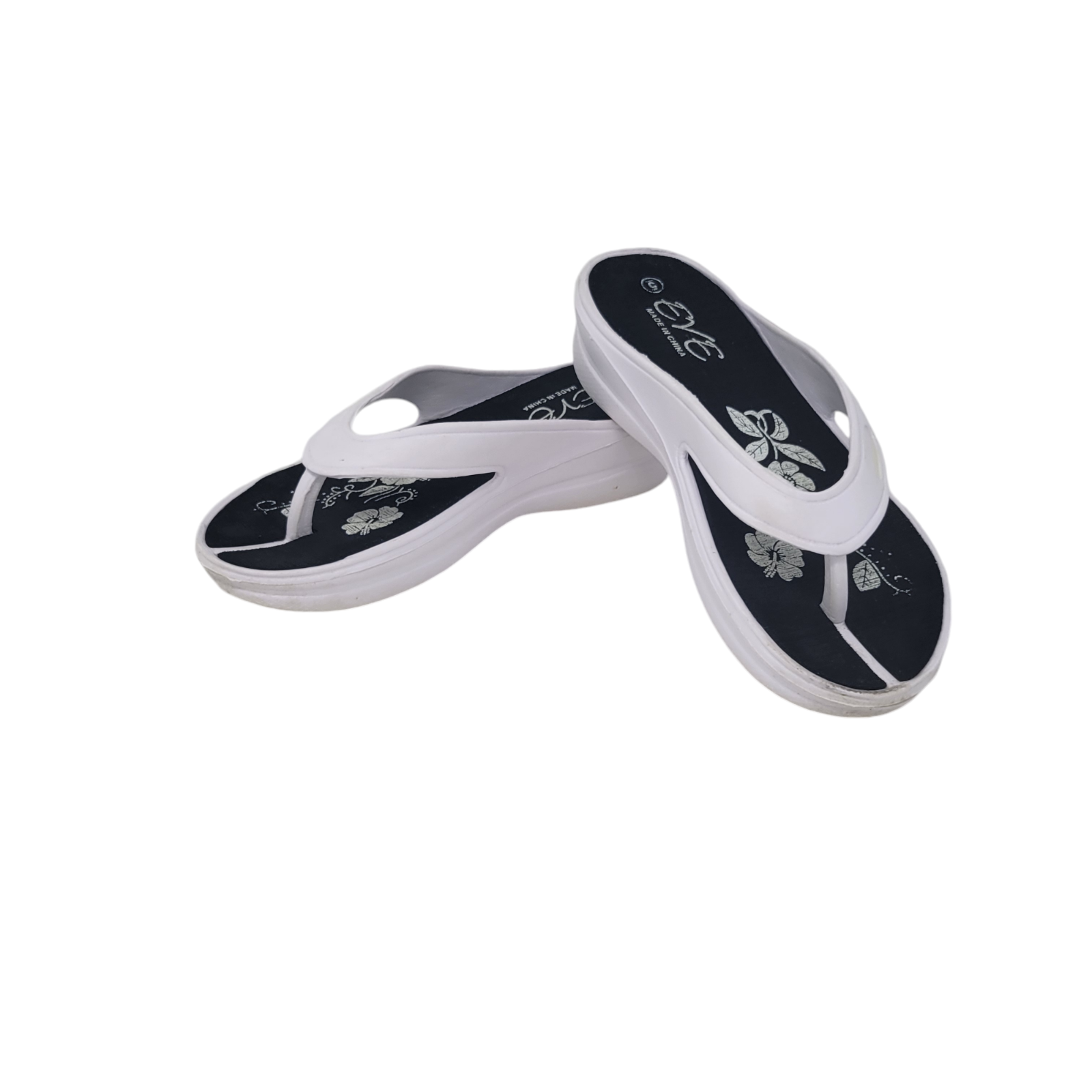 Eve Womens size 5 Sandals Rubber Flip Flops Toe Thong White