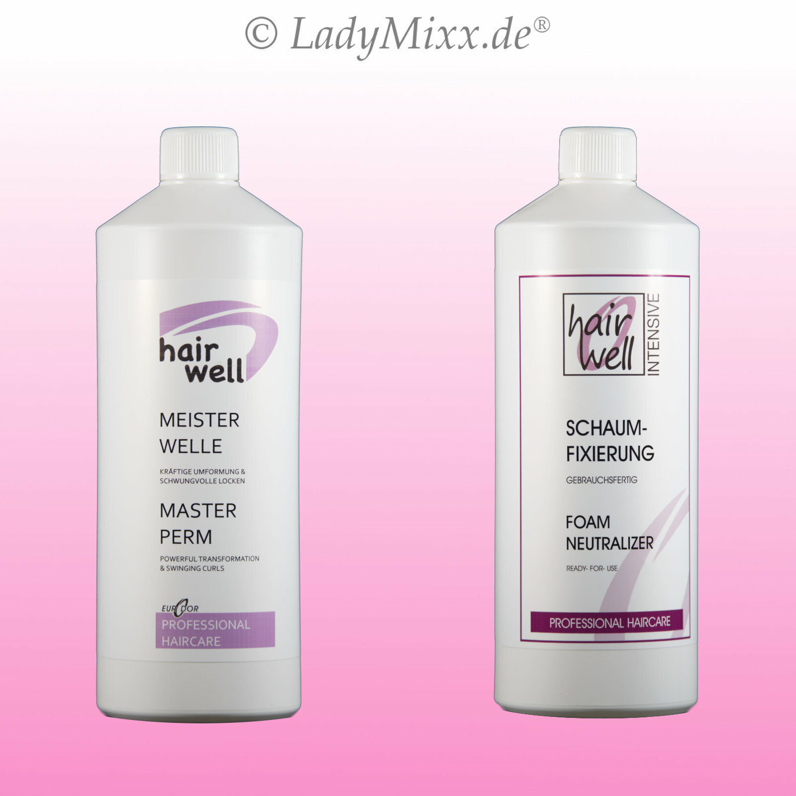Meisterwelle Dauerwelle Fixierung gebrauchsfertig Set je1Ltr HAIRWELL(GP9,95€/L)