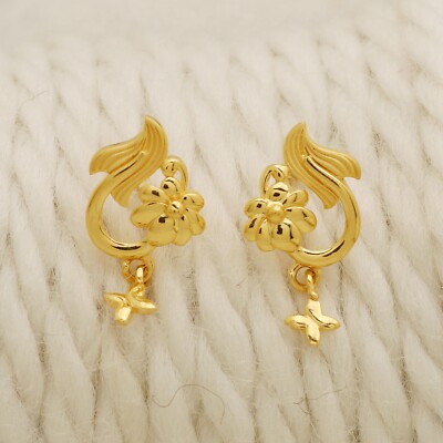 22k 22ct Gold Earrings stud Indian Handmade 22kt Fine Gold Women Earrings OS1518