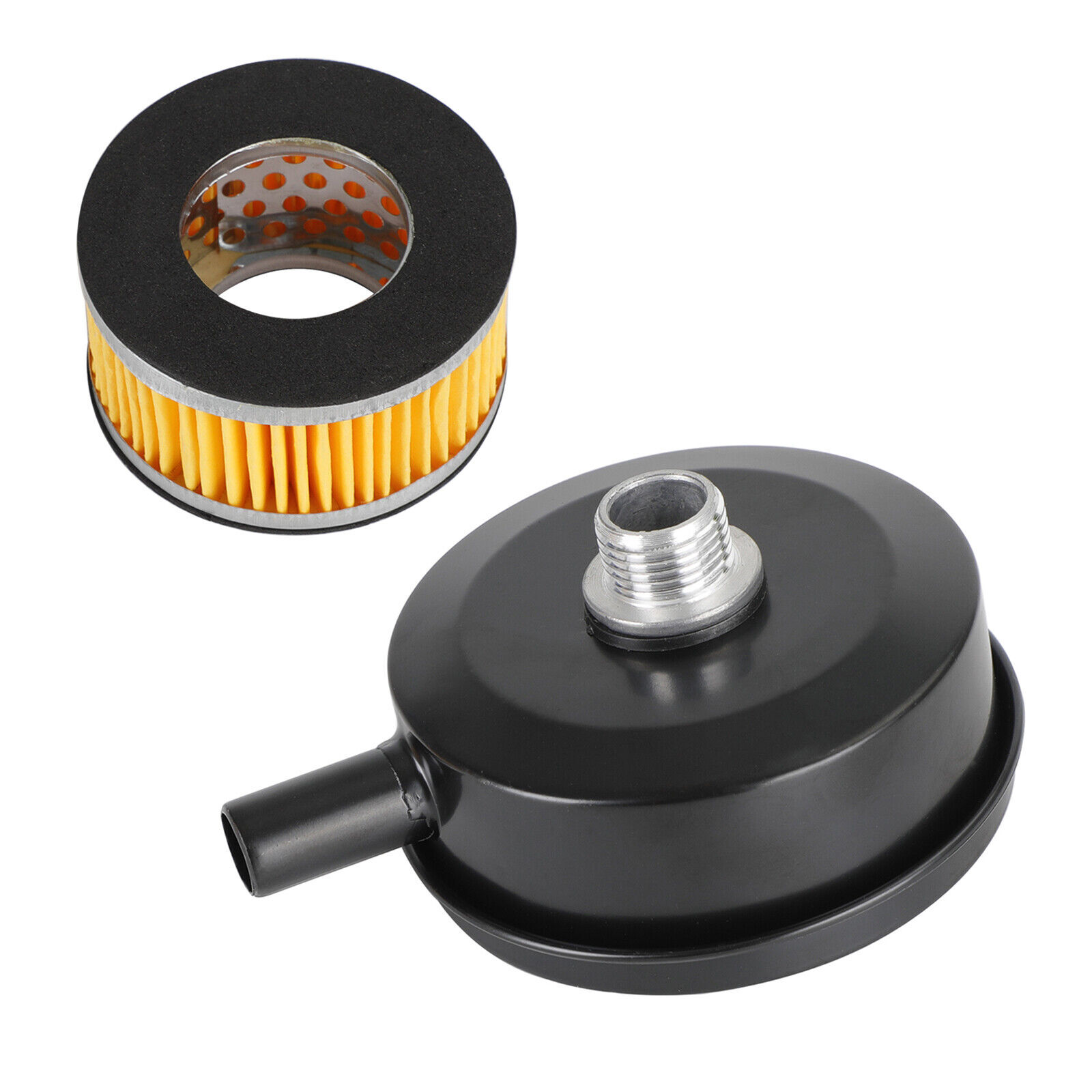 1/2" 20mm Thread Air Compressor Intake Filter Muffler Silencer Black-Metal EP