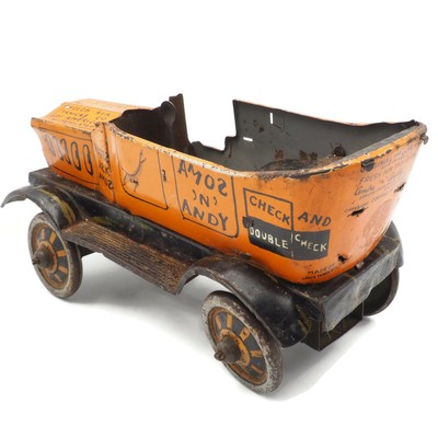 Vintage Marx Amos and Andy Fresh Air Taxi Litho Tin Wind-Up As Is For Parts Only