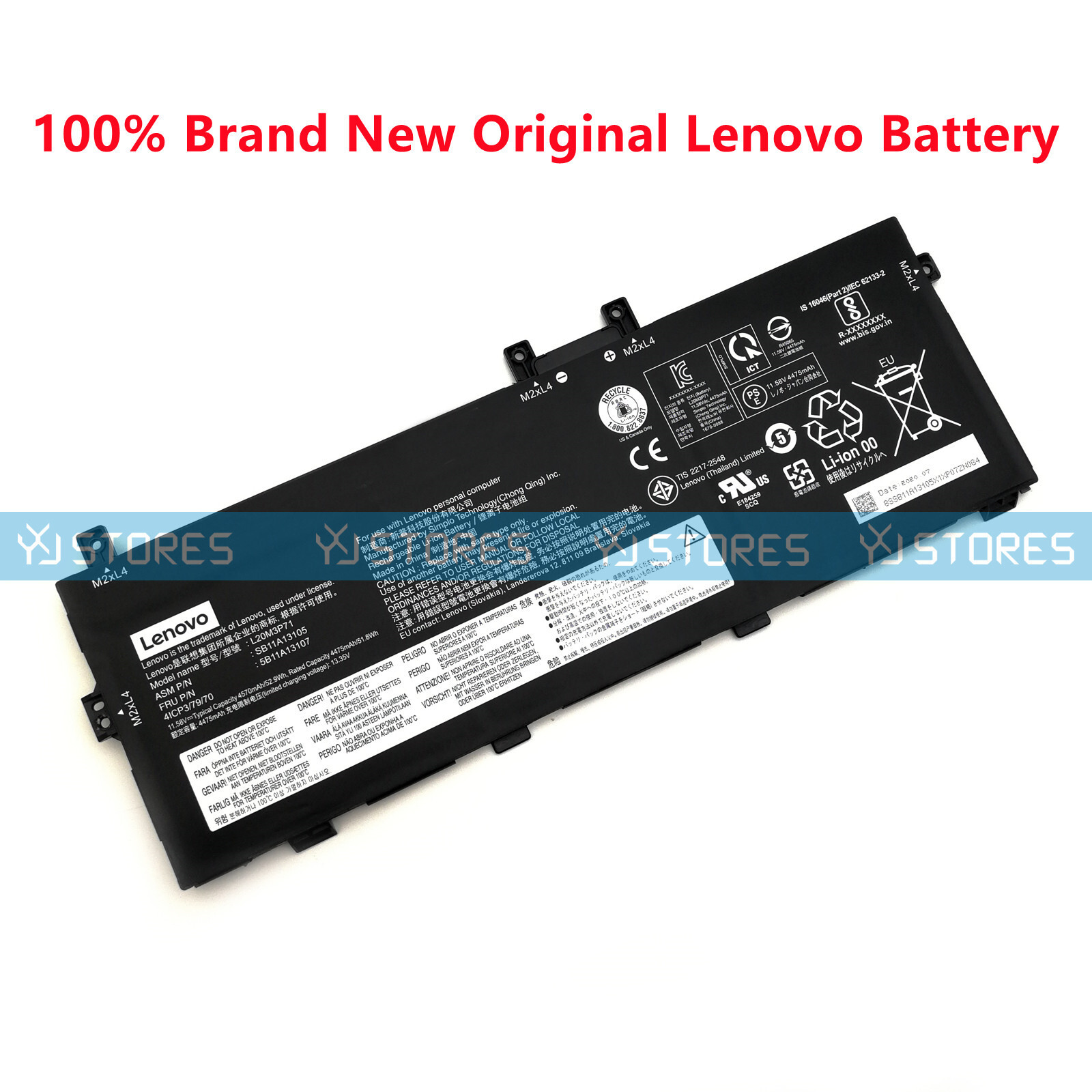 Genuine L20C3P71 L20M3P71 L20L3P71 Battery for Lenovo