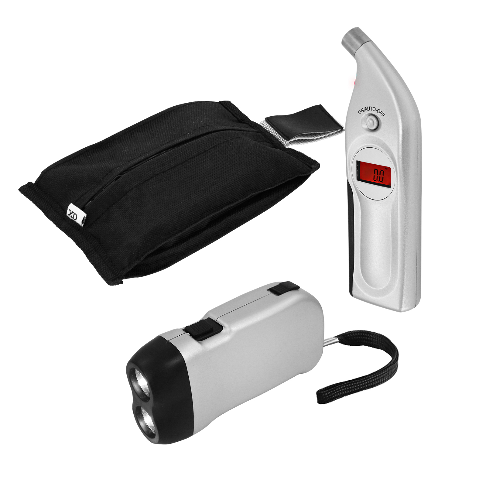 Set  profondimetro battistrada ruote pneumatici auto + Dynamo torcia elettrica