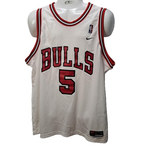 Nike NBA Number 5 Chicago Bulls Jalen Rose White Basketball