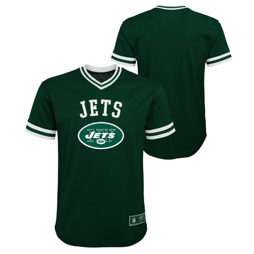 Outerstuff NFL Youth Boys (8-20) New York Jets Tackle Саржевый топ из сетки с v-образным вырезом