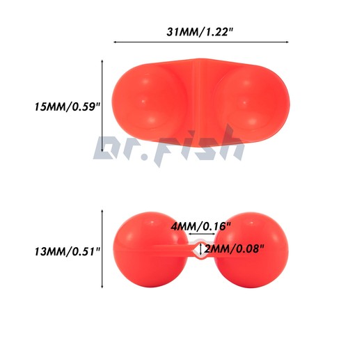 Dr.Fish 50pcs Fishing Double Rattle Noise Rattle Beads Portable ABS Catfish Rig