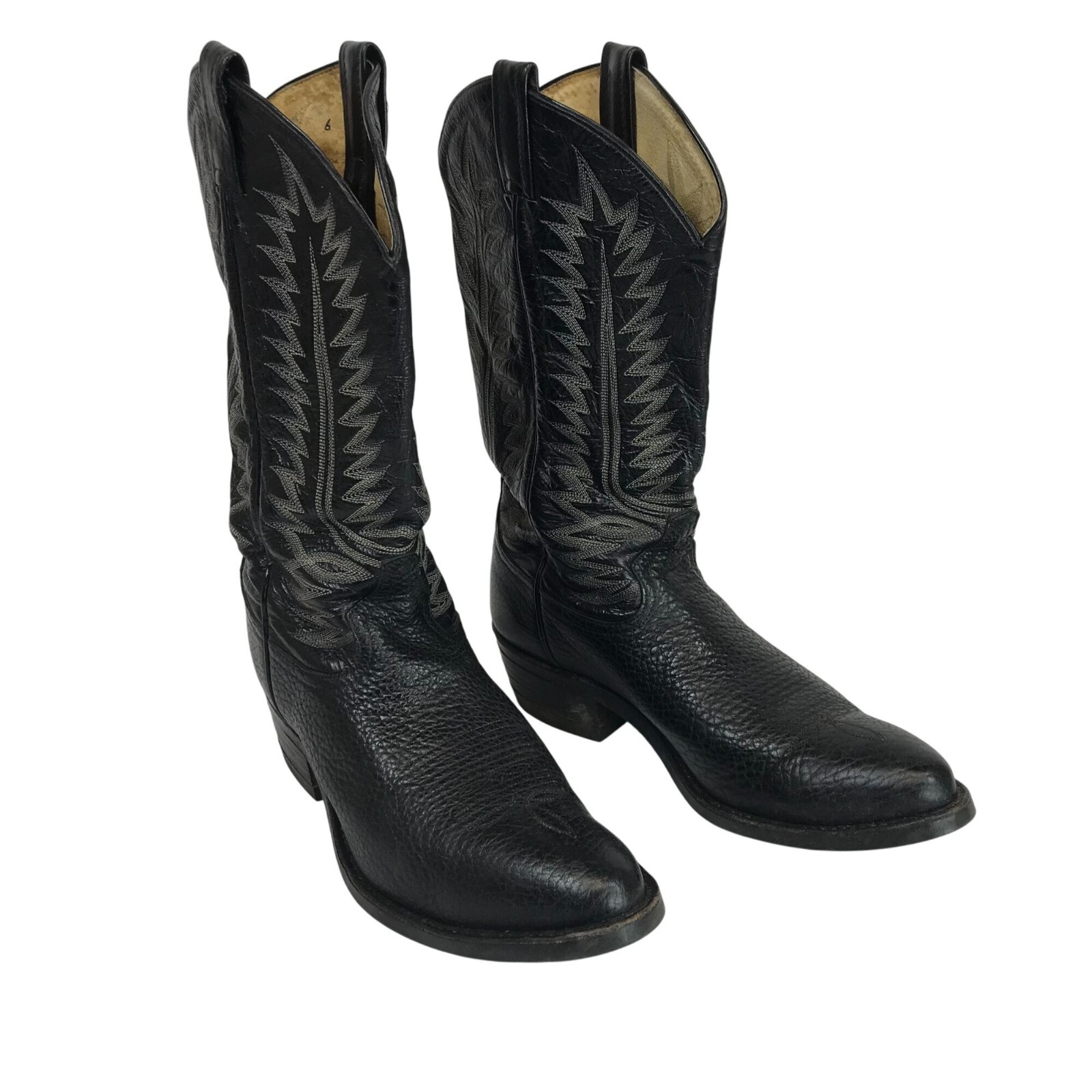 VINTAGE Tony Lama ~ 1993 BLACK WESTERN COWBOY BOOTS SIZE