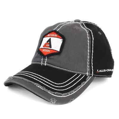 Better By Design Allis Chalmers Logo Distressed Black & Gray Hat AC99