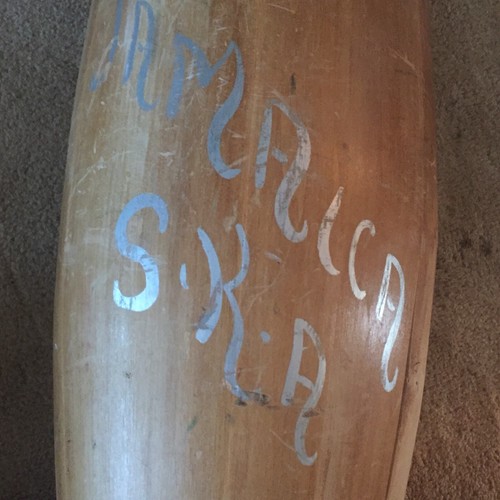 Vintage Antique Wooden Conga Percussion Drum 27” Signed Jamaica SKA