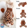 Dog Pajamas Pjs Fleece Dog Sweater Cute Puppy Clothes for Small Dogs Chihuahua Yorkie Clothes Girl Boy Warm Pullover Doggie Outfit Cat Sweater (Leopard Print, Medium)