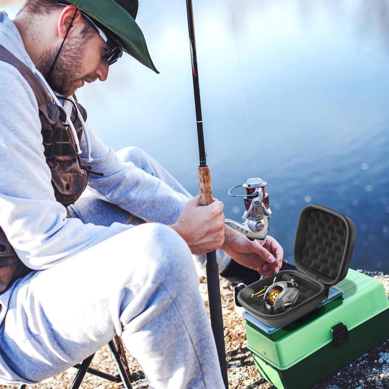 Portable EVA Fishing Reel Bag Reel Protective Case Tackle Storage Bag