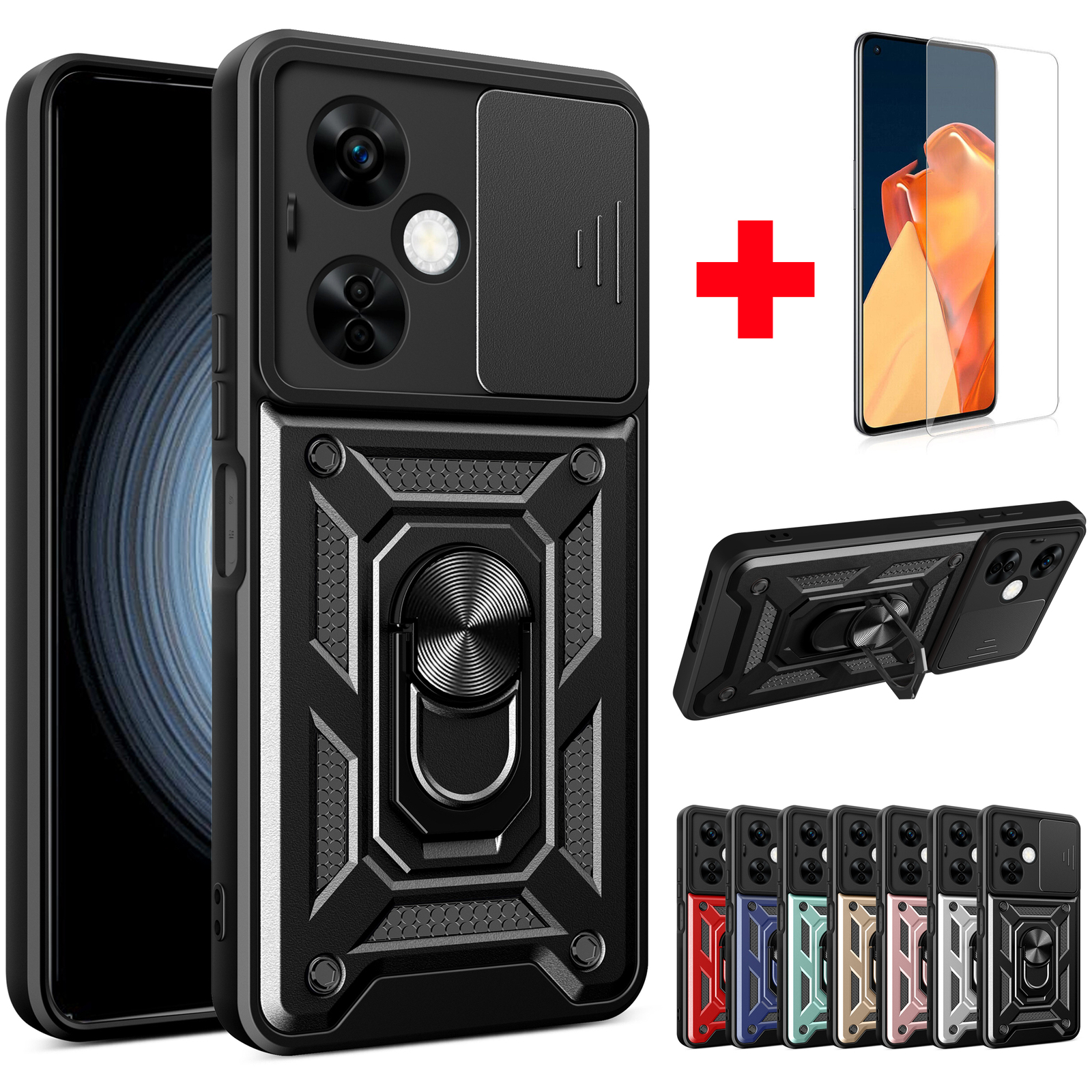 For Oneplus Nord N30 Shockproof Ring Stand Holder Case Cover