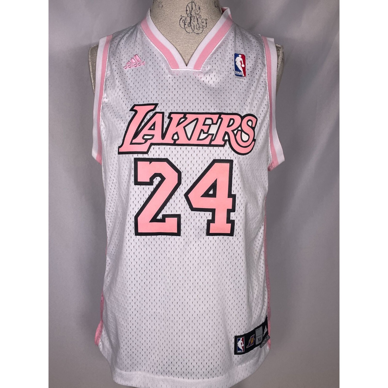 Kobe Bryant #24 Adidas NBA 4Her White Pink Los Angeles