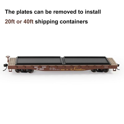 Evemodel Trains 1 Unit HO Scale 1:87 52ft Flat Car 52' Rolling Stock
