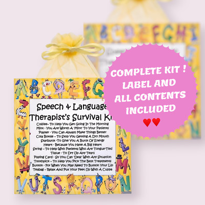 Speech & Language Therapist Survival Kit ~ Fun Novelty Keepsake Gift & Card