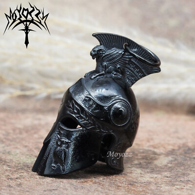 Roman Spartan Helmet Titanium Steel Motorcycle Biker Bell & FREE Bell Hanger 