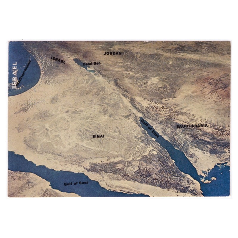 Ak Landkarte Israel, ÃGypten: StraÃE Von Tirana, Bucht V. Eilat, Halbinsel Sinai