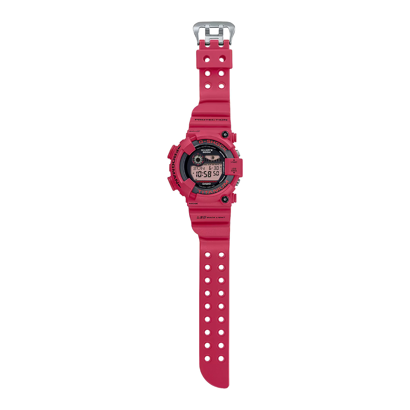 Pre-owned Casio G-shock Frogman Digital Titanium 30 Anniversary 8200 Red Watch Gw8230nt-4