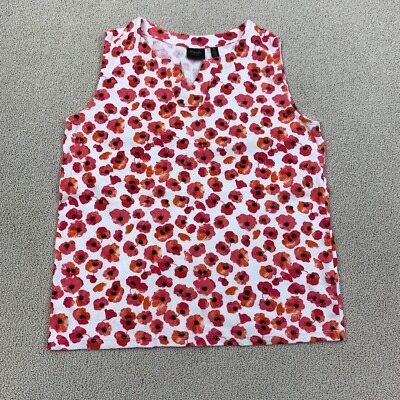Rafaella Studio Tank Top Women's Medium Sleeveless Multi Floral Print Cotton