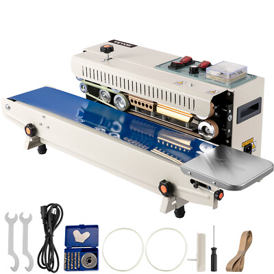 VEVOR Continuous Band Sealer FR900 Auto Bag Sealing Machine with 20 Teflon Belts