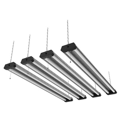 4-PACK 4' LED Shop Light Heavy Duty Linkable Fixture 5500lm Bright White Garage