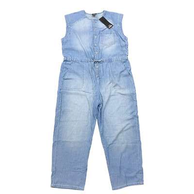 Jordache Womens Size XL Boiler Suit Light Wash