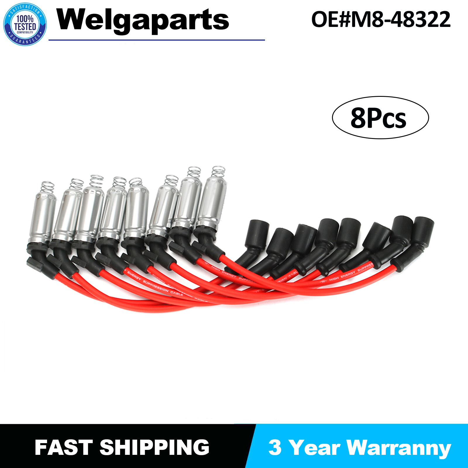 8X High Performance Spark Plug Ignition Wires For CHEVY 1999-06