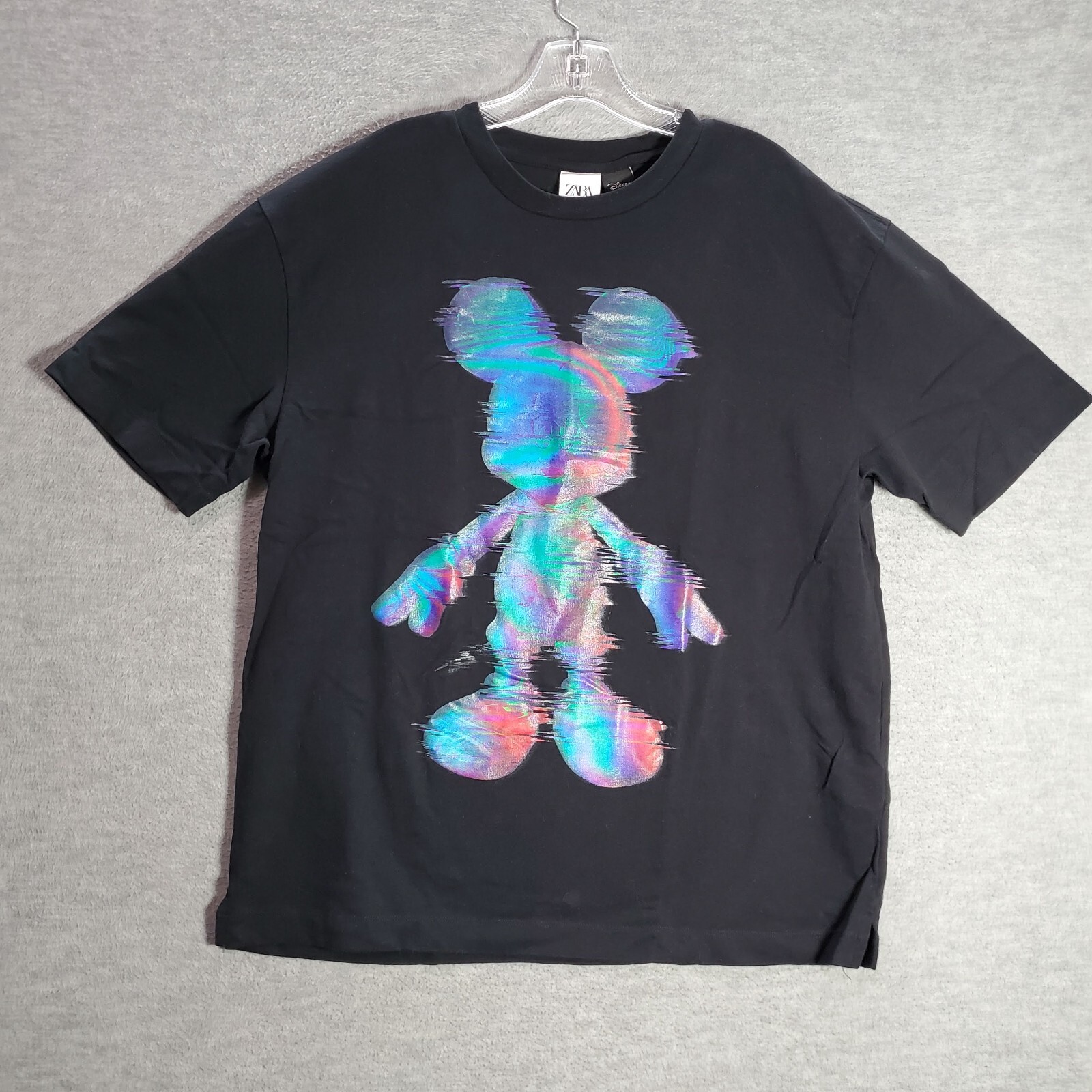 Zara x Disney Men T-Shirt XL Black Warped Distortion Mickey Zara x Disney Men T-Shirt XL Black Warped Distortion Mickey