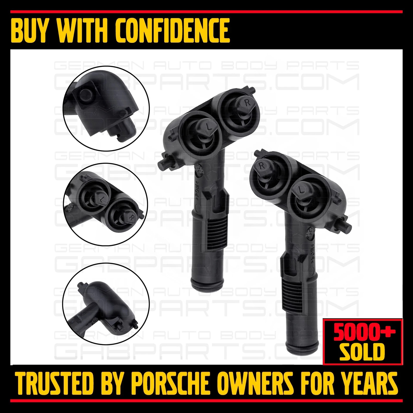 Headlight Washer Spray Nozzle Jet PORSCHE CAYENNE 2008 2009 2010 Left Right Pair