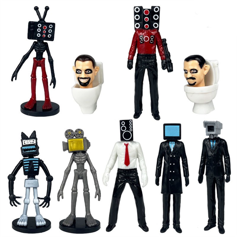 6-9pc Skibidi Battle Action Figures Hand Game Camera Man Doll Model Kids Gift US