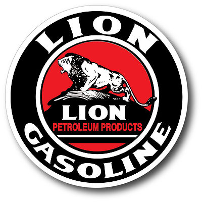 LION GASOLINE GAS OIL SUPER HIGH GLOSS OUTDOOR 12 INCH DECAL STICKER PETROL