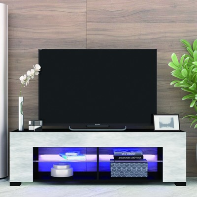For 32-60 Tvs, Modern Black+stone Grey With Led Lights