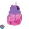Nuby Two-Handle Flip N' Sip Straw Cup, 8 Ounce, Pink with Purple