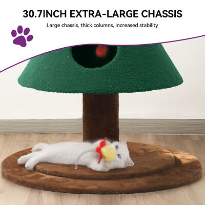 Christmas Cat Tree with Cat House Cat Tower for Indoor Cats with Cat Condos