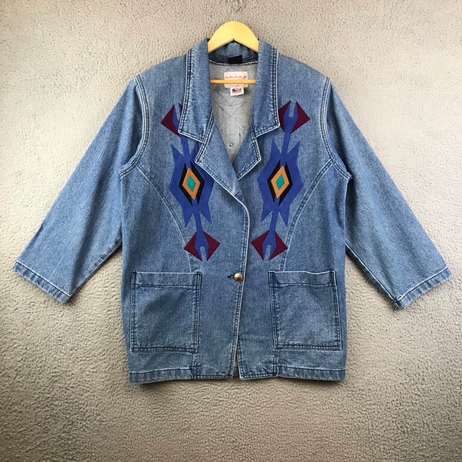 Vintage Sundance Sz S Denim Jacket Moxie Southwest Indian
