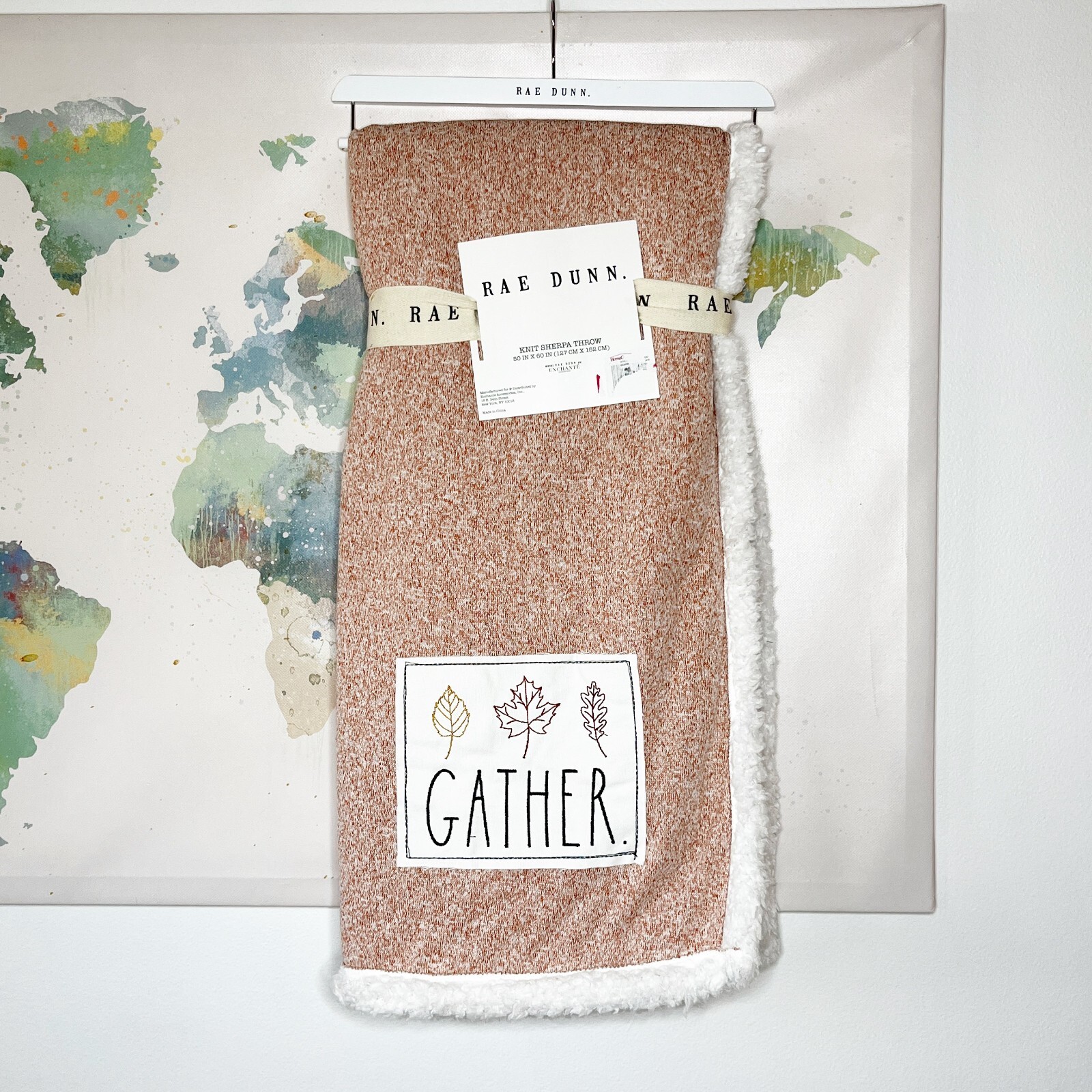 Rae Dunn Gather Knit Sherpa Throw 50 X60 Soft Cozy Fall Decor Red White NEW eBay