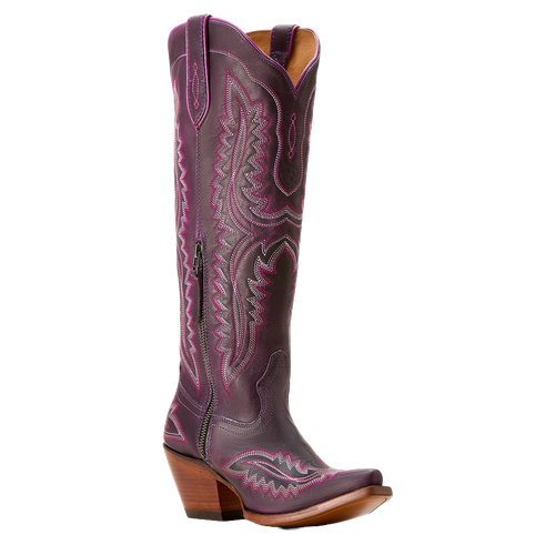 Pre-owned Ariat Ladies Casanova Deep Amethyst Tall Western Boot 10053649 In Purple