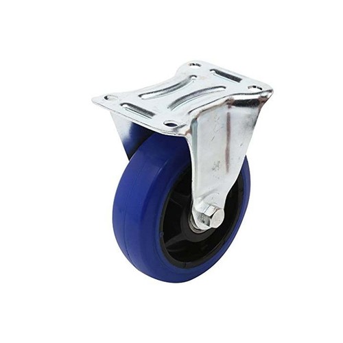 Blue Fixed Plate Castor Wheel 150mm