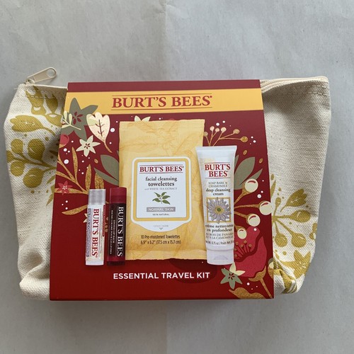 Burt’s Bees Essential Travel Kit - 2 Lip Balms/Facial Wipes /Cleansing Cream