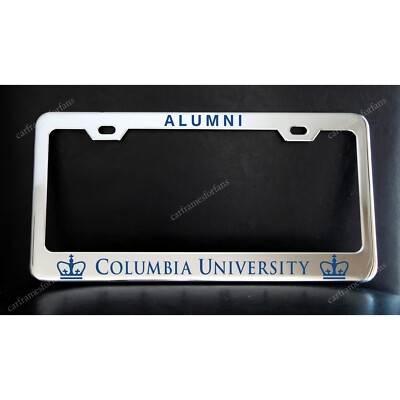 Columbia Universtiy Alumni License Plate Frame CustomMade of Chrome Plated Metal