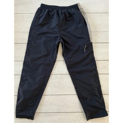 Spalding Athletic Mens Black Grey Nylon Windbreaker Track Pants Cargo Pocket M
