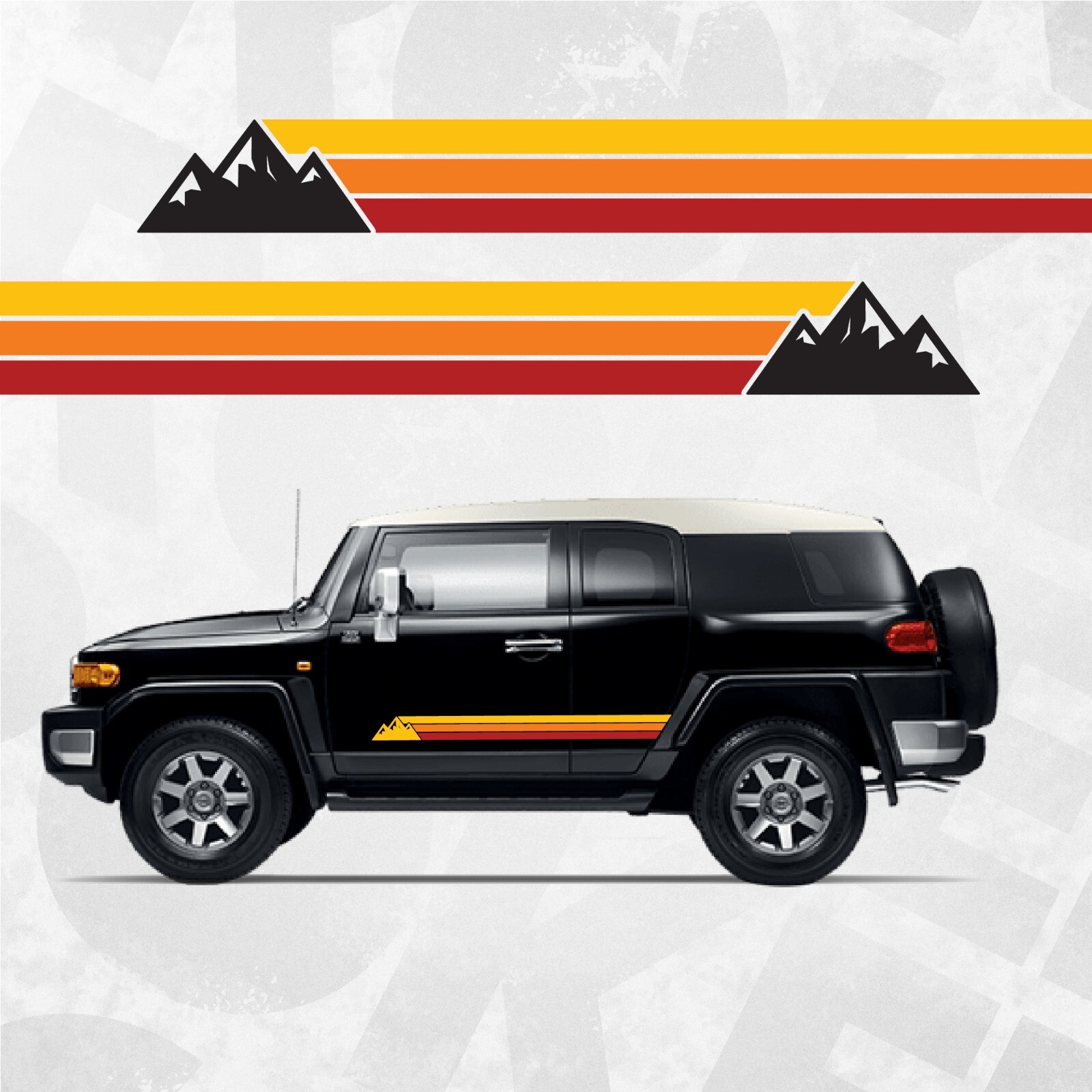 Toyota FJ Cruiser Side Stripe Mountain Decal – Retro Racing