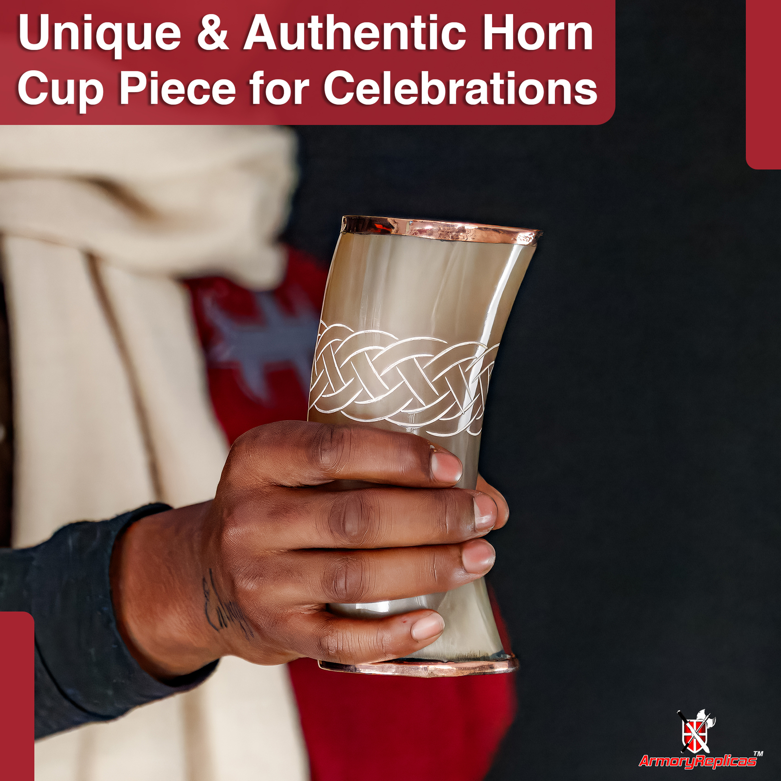 Norse Viking The Hooded Raven Tankard  Ceremonial Drinking Horn Cup / Mug