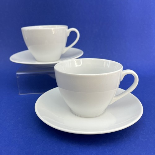 IKEA 365+ Susan Pryke Stoneware Pair Of Coffee Cups & Saucers White