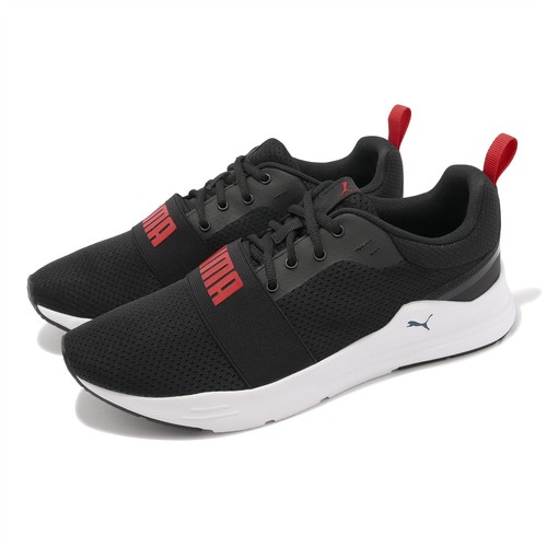 Puma Wired Run Black High Risk Red White Мужская спортивная обувь для бега 373015-21