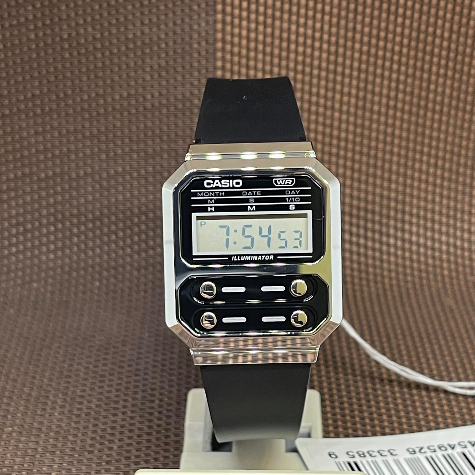 Casio A100WEF-1A Vintage Monochromatic Style Black Digital