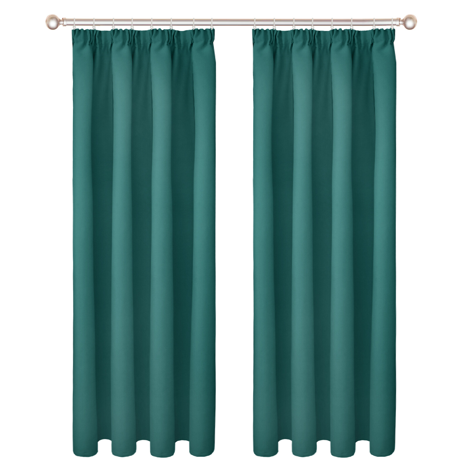 2Panels Blackout Curtains Solid Thermal Window Drapes Pencil Pleat Tape Slot Top