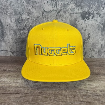 Mitchell & Ness Yellow NBA Denver Nuggets Snapback Cap Flat Hat OSFM Adjustable