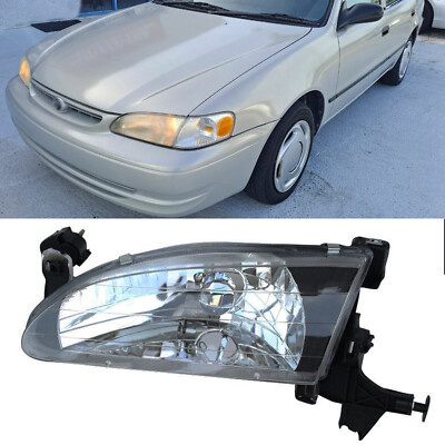 Fit 1998 1999 2000 Toyota Corolla Front Black Headlight Headlamp Driver Side