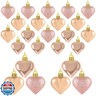 24PCS Valentines Day Heart Ornaments, Rosegold Heart Shaped Ornaments, 2 Sizes Heart Hanging Ornaments, Glossy Heart Baubles Hanging Decorations for Valentine's Day Wedding Anniversary Party Decor